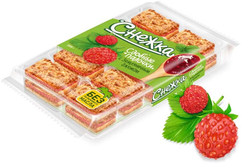 Палочки сдобные Дарлетто снежка с земляничным джемом, 308 гр., флоу-пак