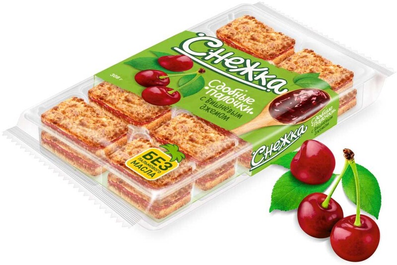 Палочки сдобные Дарлетто снежка с вишневым джемом, 308 гр., флоу-пак