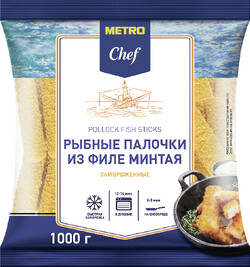 Рыбные палочки Metro Chef из минтая в панировке замороженные 1 кг