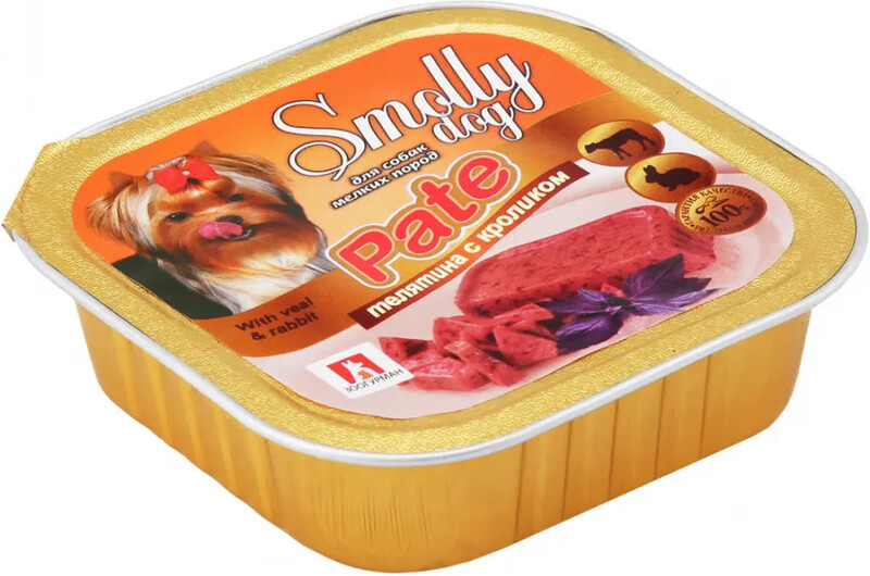 Корм для собак «Зоогурман» Smolly dog Pate телятина с кроликом, 100 г