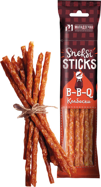 Колбаски Маладзечна Sneksi Sticks BBQ сырокопченые 80 г
