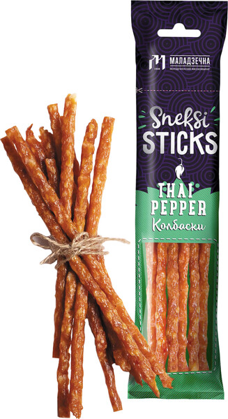 Колбаски Маладзечна Sneksi Sticks Тайский перец 80 г