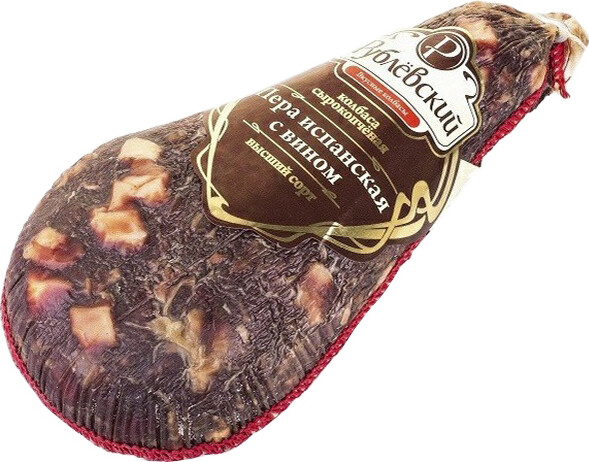 Колбаса Пера Испанская сырокопчёная Рублёвский с вином, 1 упаковка (0,72-0,84 кг)