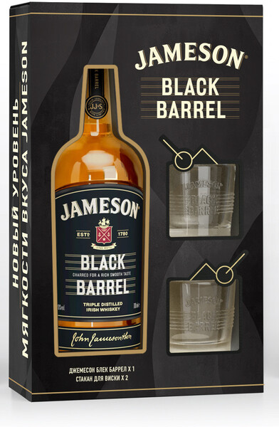 0,7Л ВИСКИ ДЖЕМЕСОН БЛЭК БАРРЕЛ+2 СТ ПУ