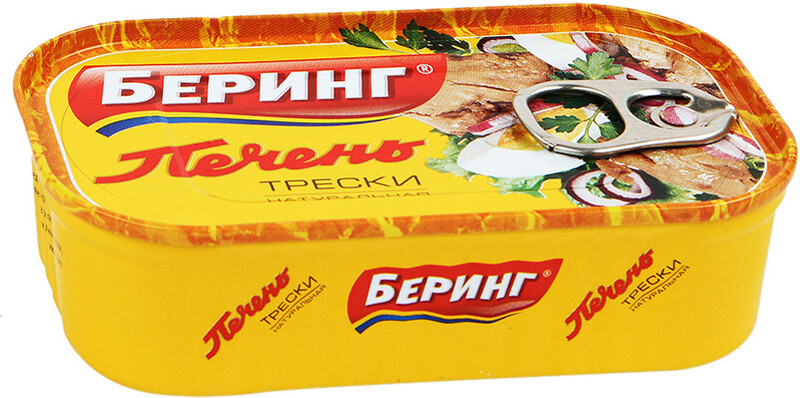 Печень трески натуральная кусковая Беринг 120г