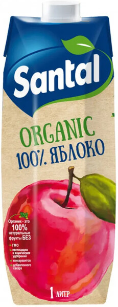 Сок SANTAL Organic Яблочный 1л