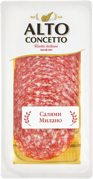 Колбаса Alto Concetto Салями Милано сыровяленая нарезка, 0.10кг