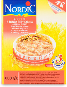 Хлопья Nordic 4 вида зерновых 600г