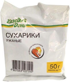 Сухарики ржаные «Каждый День» сыр и семга, 50 г