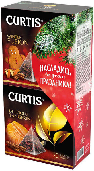 Чай черный Curtis Winter Fusion, 20х1,8 г + Curtis Delicious Tangerine, 20х1,8 г