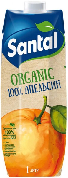 Сок SANTAL Organic Апельсин 1л