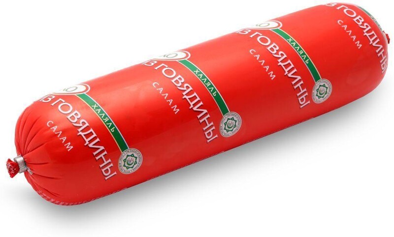 Колбаса ветчинная Салам из говядины Халяль, батон, Эколь, 1 кг., полиамид