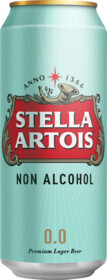 Пиво светлое безалкогольное STELLA ARTOIS пастеризованное, не более 0,5%, 0.45л Россия, 0.45 L