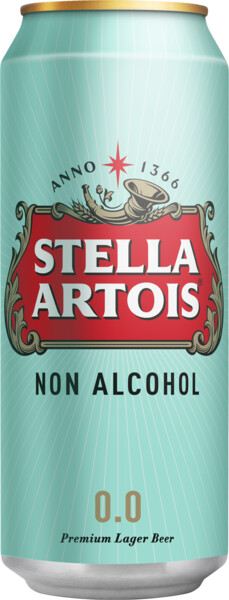 Пиво светлое безалкогольное STELLA ARTOIS пастеризованное, не более 0,5%, 0.45л Россия, 0.45 L