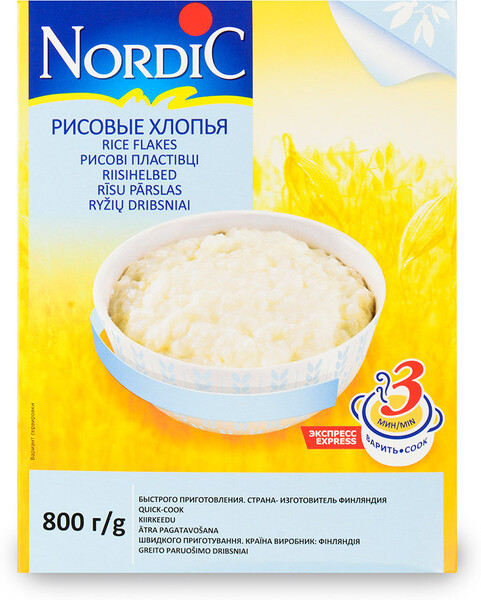 Хлопья Nordic рисовые 800г