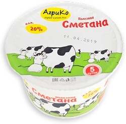 Сметана Агрико 20%, 200 г