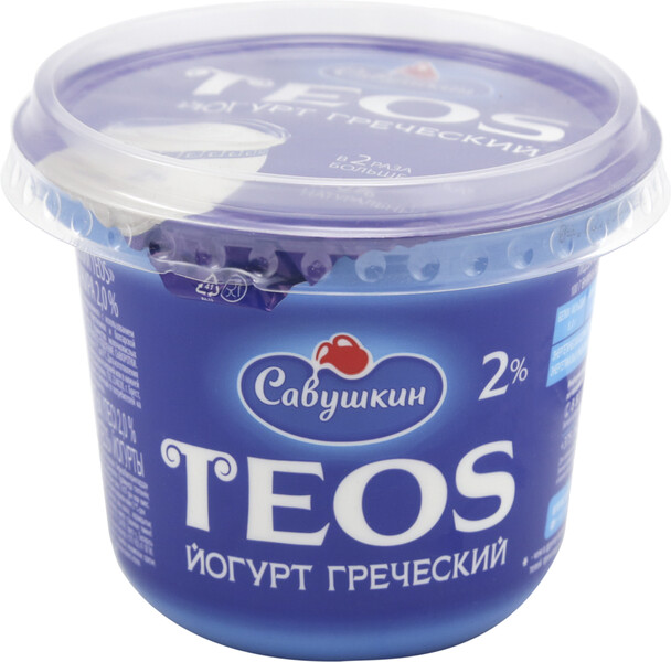 Йогурт греческий Teos Савушкин 2%, 250 г