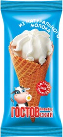 Мороженое пломбир «ГОСТОВский» ванильный с шоколадной глазурью в рожке 15%, 100 г