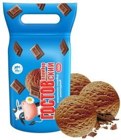 Мороженое ГОСТОВСКИЙ пломбир шоколадный пакет без змж 500г