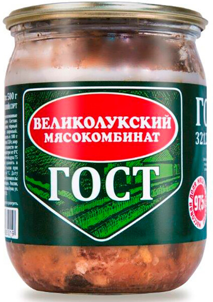 Свинина тушеная гост 500 гр ст/б Великолукский Мясокомбинат