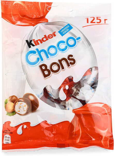 Конфеты KINDER Schoko-bons с молочно-ореховой начинкой, 125г Бельгия, 125 г