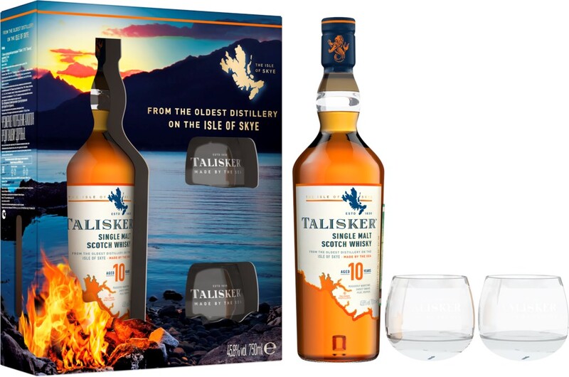 Виски TALISKER Шотландский односолодовый 10 лет 45,8%, п/у + стаканы, 0.75л Великобритания, 0.75 L