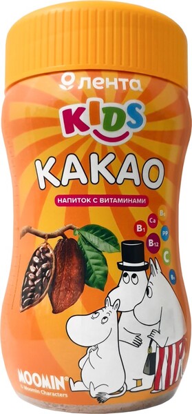 Какао-напиток ЛЕНТА KIDS Муми Тролли с витаминами, 400г