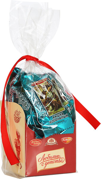 Шоколадные конфеты «Мишка косолапый» с ореховой начинкой, «Красный Октябрь», 150 г, Россия