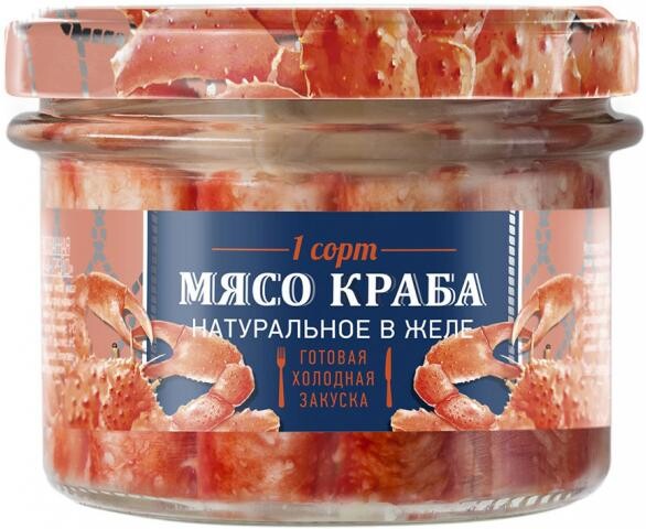 Мясо краба натуральное Путина в желе, 160 г