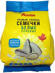 Семена подсолнечника АШАН белые с морской солью, 200 г