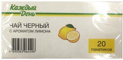 Чай черный «Каждый День» лимоном, 20x1,5 г