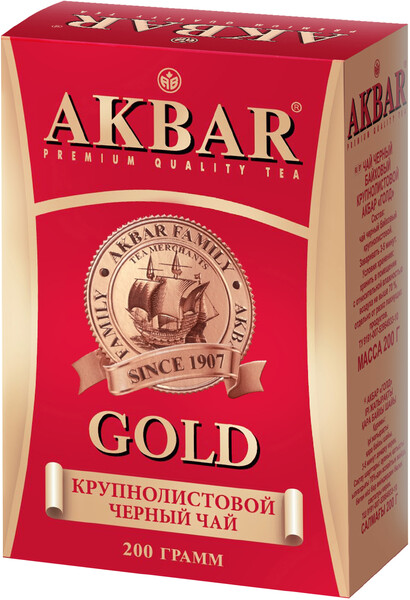 Чай черный АKBAR GOLD крупнолистовой, 200 г