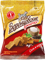 Сухарики-гренки Воронцовские со вкусом Пикантный соль и перец, 0.06кг