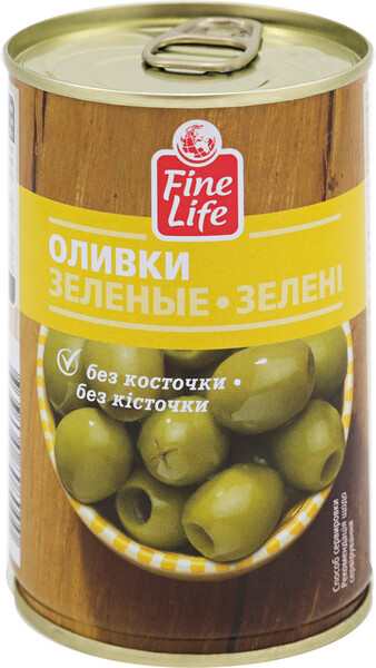 Оливки зеленые Fine Life без косточки 300 г