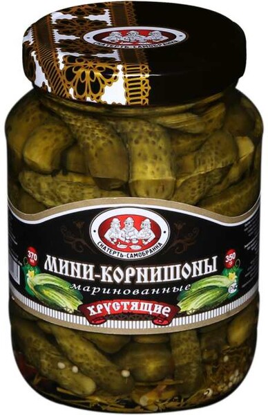 Огурцы мини-корнишоны СКАТЕРТЬ-САМОБРАНКА маринованные, 1415мл