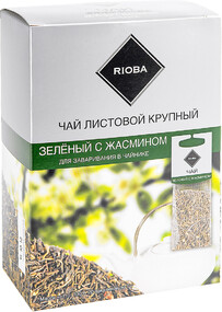 Чай RIOBA зеленый с жасмином для заваривания в чайнике,... X 1 штука