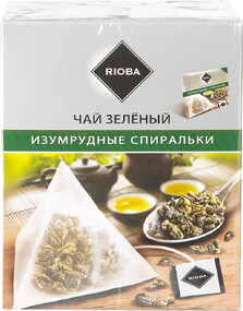 Чай зеленый Rioba Изумрудные спиральки в пирамидках 2 г 20 шт
