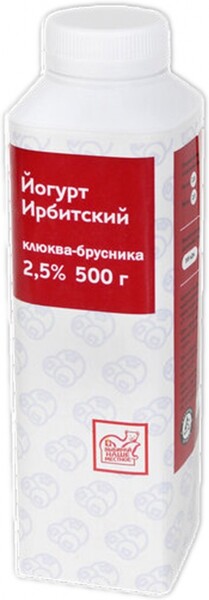 Йогурт питьевой Ирбитский клюква-брусника 2,5% т/т 500г Ирбитский МЗ БЗМЖ