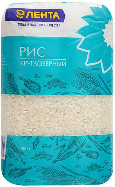 Крупа рис Лента круглозерный 1 сорт 900 г