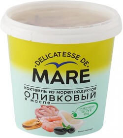 Коктейль Балтийский Берег Delicatesse De Mare из морепродуктов оливковый в масле, 380 г