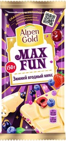 Шоколад Alpen Gold Белый Зимний ягодный микс 150г