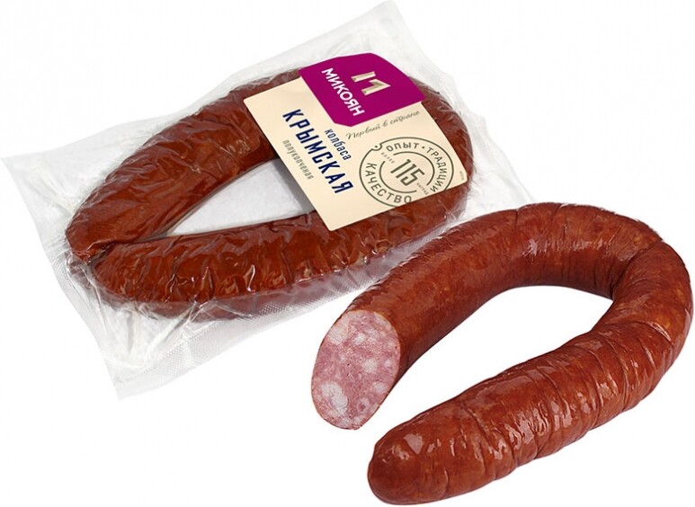 Колбаса Крымская полукопченая 400г в/у Микоян