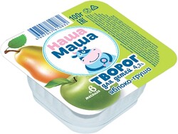 Творог для детей Наша Маша 100г 4,2% яблоко-груша стакан