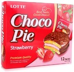 Печенье прослоённое Choco Pie Lotte со вкусом Клубники, 336 г