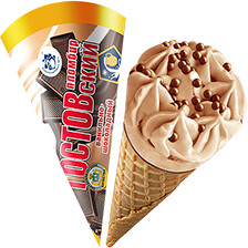 Мороженое Рожок ГОСТовский пломбир 70г ваниль-шоколад/воздушный рис