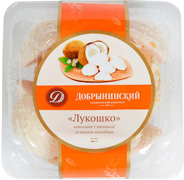 Пирожные сдобные «Добрынинский» Лукошко кокосовое со вкусом пломбира, 270 г