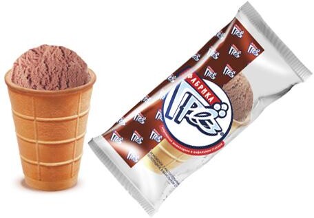 Мороженое шоколадное  в вафельном стакане, Фабрика грез, ТД Поспел, 70 гр., флоу-пак