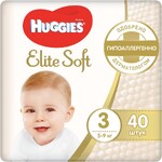Подгузники Huggies Elite Soft №3 5-9кг 40шт