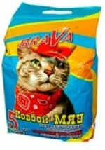 Наполнитель Брава 5л Ковбой Мяу для гладкошерстных кошек