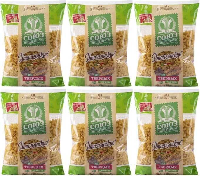 Макаронные изделия Союзпищепром Итальянские Рожок Гладкий в/с группа А, 0.45кг